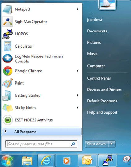 Windows 7 Start Menu, All Programs